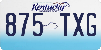 KY license plate 875TXG