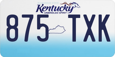 KY license plate 875TXK