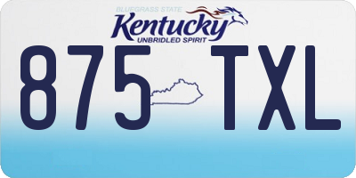KY license plate 875TXL
