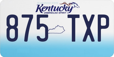 KY license plate 875TXP
