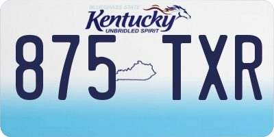 KY license plate 875TXR