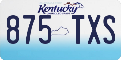 KY license plate 875TXS