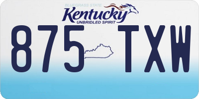 KY license plate 875TXW