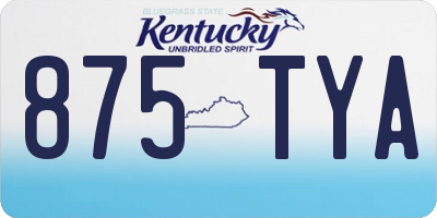 KY license plate 875TYA