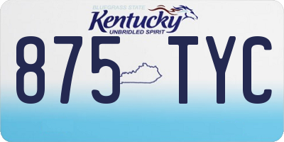 KY license plate 875TYC