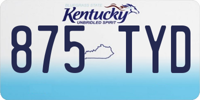 KY license plate 875TYD
