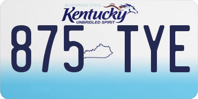 KY license plate 875TYE