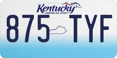 KY license plate 875TYF