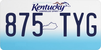 KY license plate 875TYG
