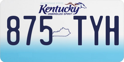 KY license plate 875TYH