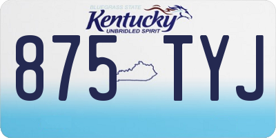 KY license plate 875TYJ