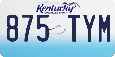 KY license plate 875TYM