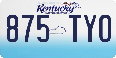 KY license plate 875TYO