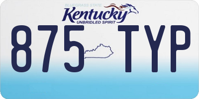 KY license plate 875TYP