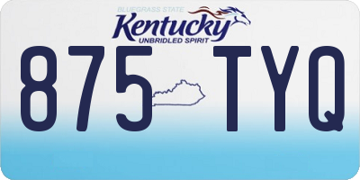 KY license plate 875TYQ