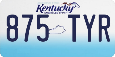 KY license plate 875TYR