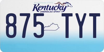KY license plate 875TYT