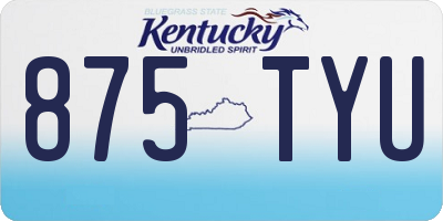 KY license plate 875TYU