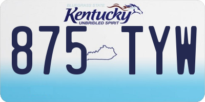 KY license plate 875TYW
