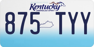 KY license plate 875TYY