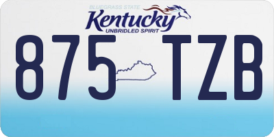KY license plate 875TZB
