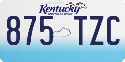 KY license plate 875TZC