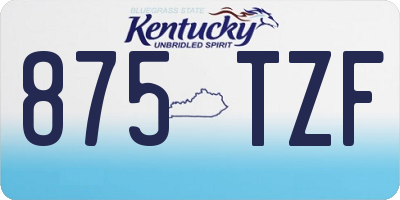 KY license plate 875TZF