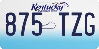 KY license plate 875TZG
