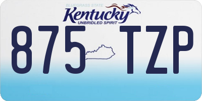 KY license plate 875TZP