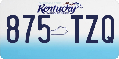 KY license plate 875TZQ