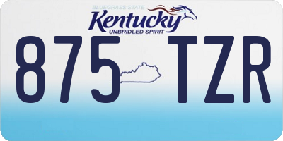 KY license plate 875TZR
