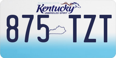 KY license plate 875TZT