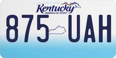 KY license plate 875UAH