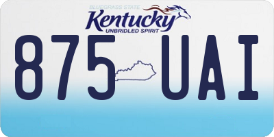 KY license plate 875UAI