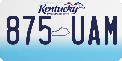 KY license plate 875UAM
