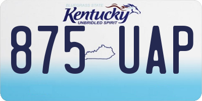 KY license plate 875UAP