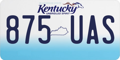 KY license plate 875UAS
