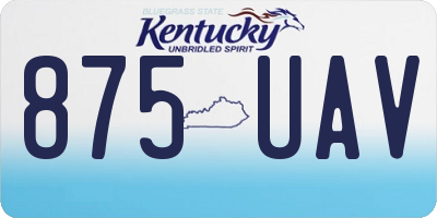 KY license plate 875UAV