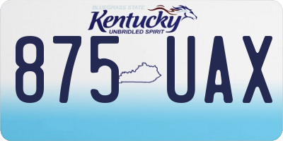 KY license plate 875UAX
