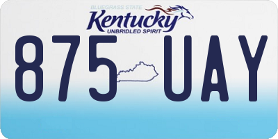 KY license plate 875UAY