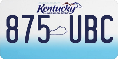 KY license plate 875UBC