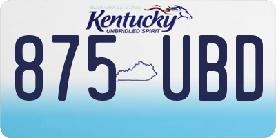 KY license plate 875UBD