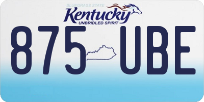 KY license plate 875UBE