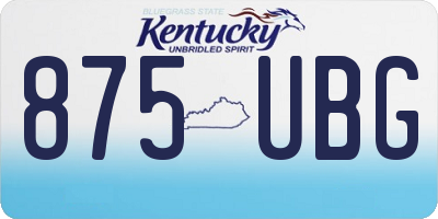 KY license plate 875UBG