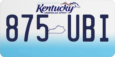 KY license plate 875UBI