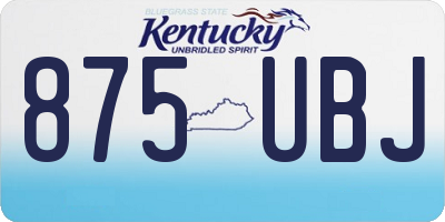 KY license plate 875UBJ