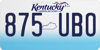 KY license plate 875UBO