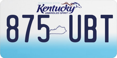 KY license plate 875UBT
