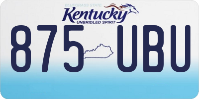 KY license plate 875UBU