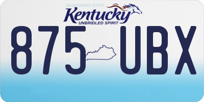 KY license plate 875UBX